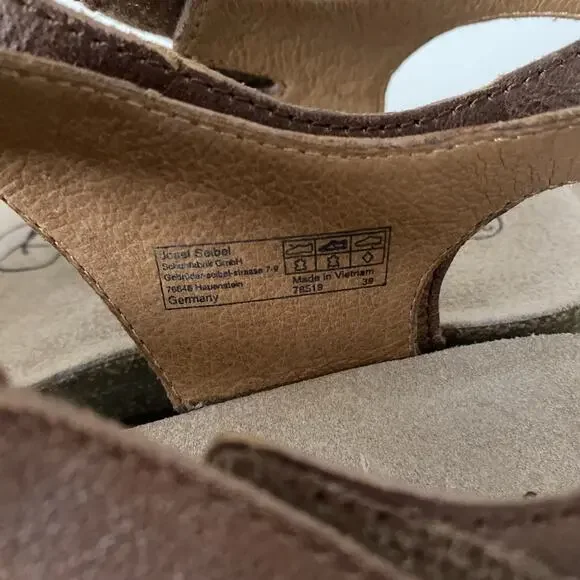Josef Seibel Tan Tonga Leather Sandals Size 39 Very Excellent Condition - Picture 5 of 8